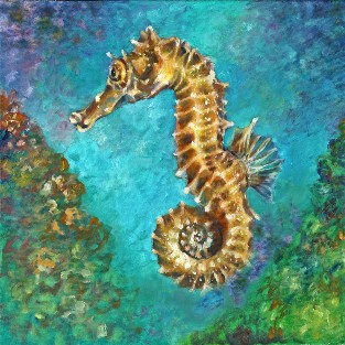 Seahorse II diptych